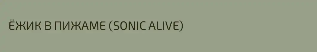  ЁЖИК В ПИЖАМЕ (SONIC ALIVE)